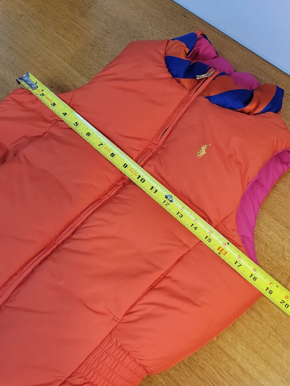 Ralph Lauren Reversible Vest Pink/Orange Youth Sz. L(10-12) Mock Collar Full Zip